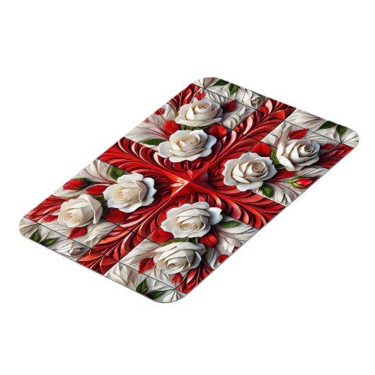 Flexibele fotomagneet met Engelse Rozen Design Magneet (Linkerzijde)