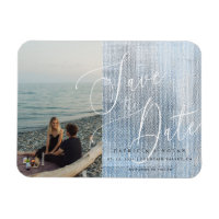 Flexibele fotomagneet met modern script voor bruil