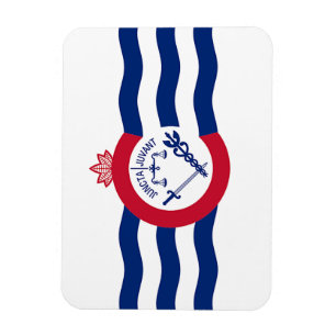 Flexibele fotomagneet met vlag van Cincinnati Magneet