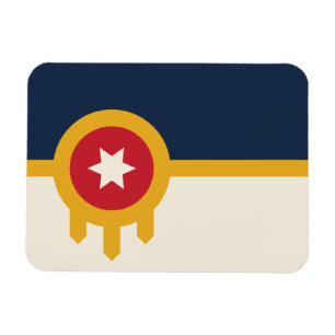 Flexibele fotomagneet met vlag van Tulsa, Oklahoma Magneet
