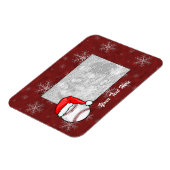 Flexibele fotomagneet - Santa Baseball Magneet (Linkerzijde)