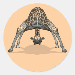 Flexibele Giraffe Ronde Sticker