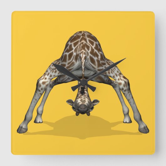 Flexibele Giraffe Vierkante Klok (Voorkant)