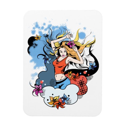 Flexibele Magneet met dansende meisje afbeelding (Verticaal)