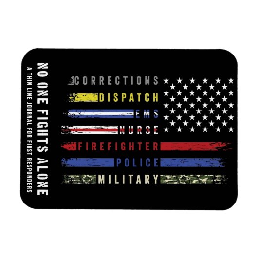 Flexibele magneet met "Thin Line Flag First Respon (Horizontaal)