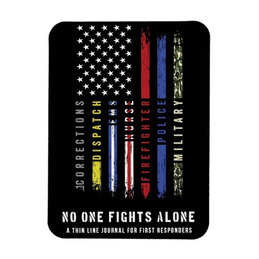 Flexibele magneet met "Thin Line Flag First Respon (Verticaal)