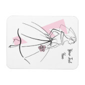 Flexibele magneet van de mode Bride Roze Tekst (Horizontaal)