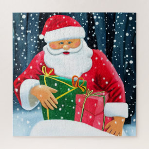 Flexibele magneet Vrolijk kerstfeest - kerstman Legpuzzel