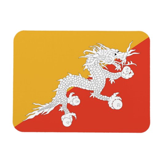 Flexibele patriottische magneet met vlag van Bhuta (Horizontaal)