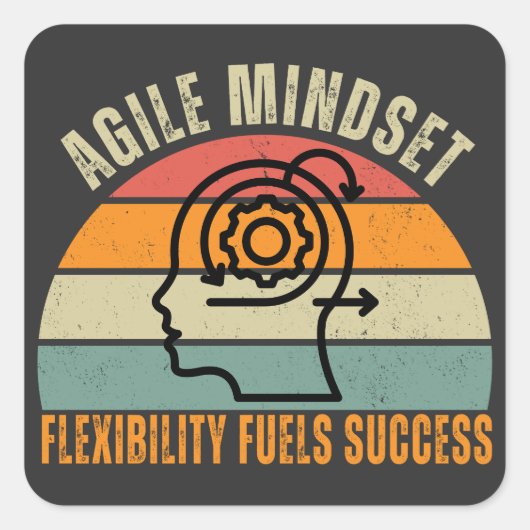 Flexibiliteit voedt succes Agile Mindset Quote Vierkante Sticker (Voorkant)