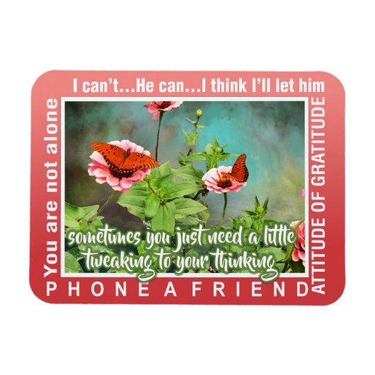 Flexible 12 step thinking magnet 26 butterflies (Horizontal)