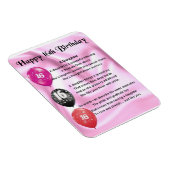 Flexible 16e anniversaire fille poème Magnet (Côté Droit)