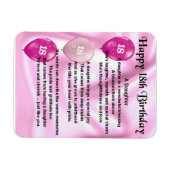Flexible 18e anniversaire fille poème Magnet (Horizontal)