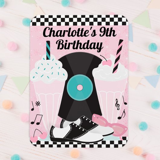 Flexible 1950 Retro Diner Anniversaire Fête Favor Magnet - 