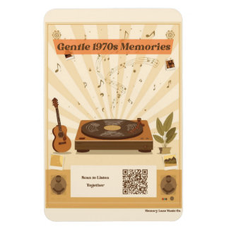 Flexible 1970s Memory Care Music Playlist Magnet Dementia