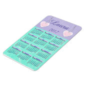 Flexible 2017 Mini-calendrier violet et Turquoise Magnet (Côté Gauche)
