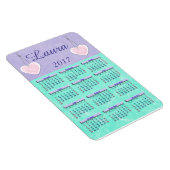 Flexible 2017 Mini-calendrier violet et Turquoise Magnet (Côté Droit)