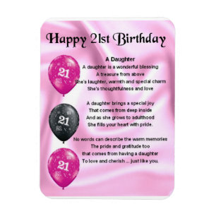 Flexible 21e anniversaire, Fille Poem Magnet