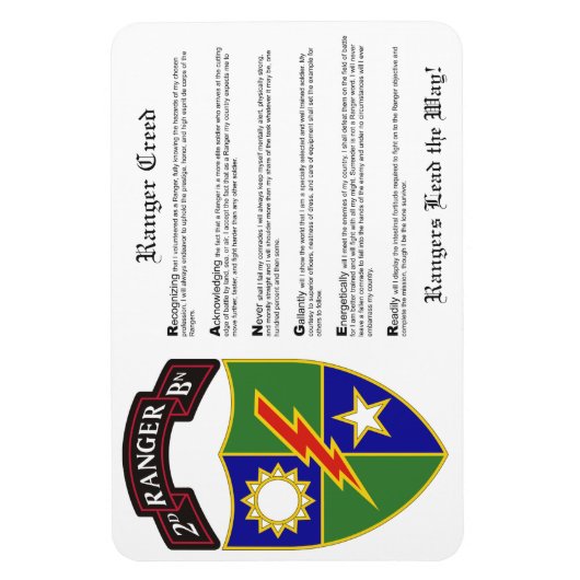 Flexible 2e Bataillon - 75e Ranger Regiment Magnet 4x6 (Vertical)