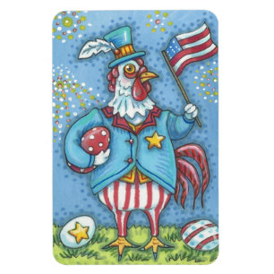 Flexible 4 juillet ROOSTER PATRIOTIQUE, MAGNET POULET Lg.
