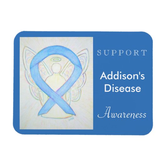 Flexible Addison's Disease Awareness Ribbon Angel Magnet (Horizontal)