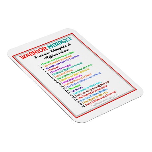 FLEXIBLE AFFIRMATIONS POSITIVES MAGNET D'ESPRIT GUERRIER (Côté Droit)