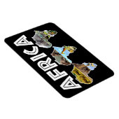 Flexible Afrique Faune Continent Trio Collage Magnet (Côté Droit)