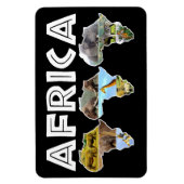 Flexible Afrique Faune Continent Trio Collage Magnet (Vertical)