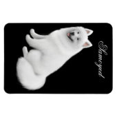 Flexible Aimable Samoyed Chien Premium Magnet (Horizontal)