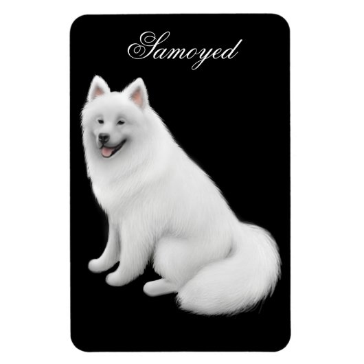 Flexible Aimable Samoyed Chien Premium Magnet (Vertical)