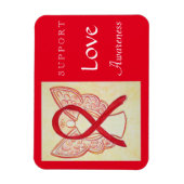 Flexible Aimer Red Awareness Ribbon Angel Custom Magnet (Vertical)