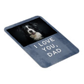 Flexible Aimez-vous papa Custom Dark Blue Dog Photo Magnet (Côté Droit)