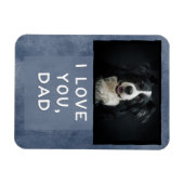 Flexible Aimez-vous papa Custom Dark Blue Dog Photo Magnet (Horizontal)