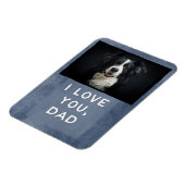 Flexible Aimez-vous papa Custom Dark Blue Dog Photo Magnet (Côté Gauche)