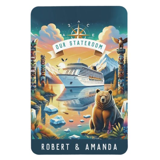 Flexible Alaska Cruise Ship Stateroom Magnet (Vertical)