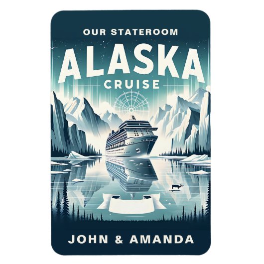 Flexible Alaska Cruise Ship Stateroom Magnet (Vertical)