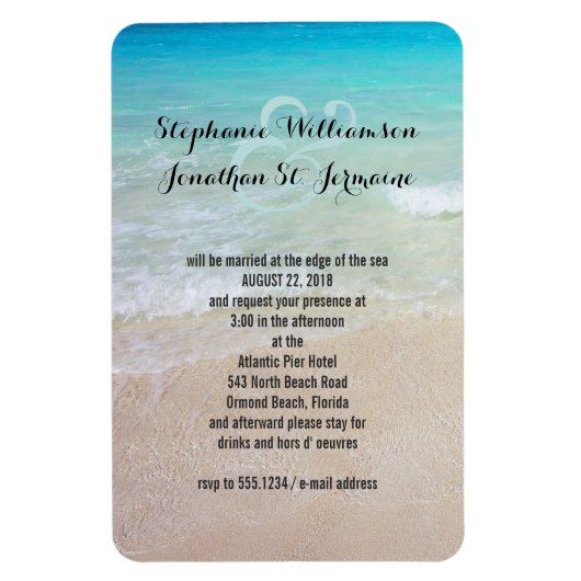Flexible Alternative Beach Wedding Invitation Magnet (Vertical)