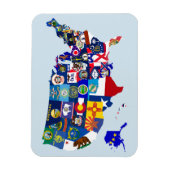 Flexible American Map State Flags Mosaic Magnet (Vertical)