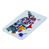 Flexible American Map State Flags Mosaic Magnet (Côté Gauche)