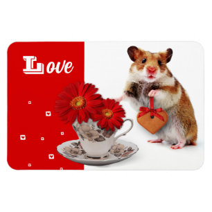 Flexible Amour. Amusant Hamster Magnet cadeau de la fête de