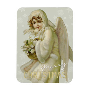 Flexible Ange vintage d'hiver CC0618 Magnet de Noël