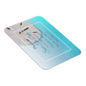 Flexible Aqua Blue Sand Dollar Wedding Save the Date Magnet (Côté Droit)
