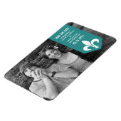 Flexible Aqua Chic Flourish Banner Save the Date Magnet (Côté Gauche)
