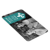 Flexible Aqua Chic Flourish Banner Save the Date Magnet (Côté Droit)
