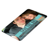 Flexible Aqua Modern Cut Out Save the Date Magnet (Côté Gauche)