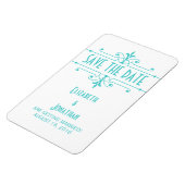 Flexible Aqua v2 Fancy Ornamental Save the Date Magnet (Côté Gauche)