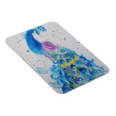 Flexible Aquarelle bleu Peacock Oiseau Aquarelle Magnet d'a (Côté Droit)