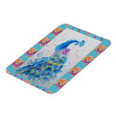 Flexible Aquarelle Peacock Blue Bird Aqua frigo Magnet (Côté Gauche)