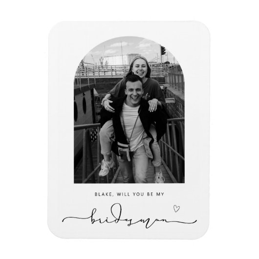 Flexible Arch Frame Seras-tu mon Bridesman Magnet (Vertical)