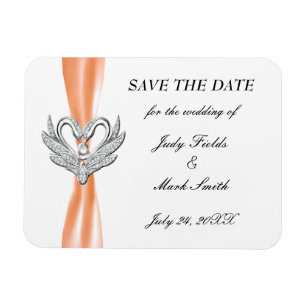 Flexible Argent De Ruban Orange Swans Enregistrer Le Magnet